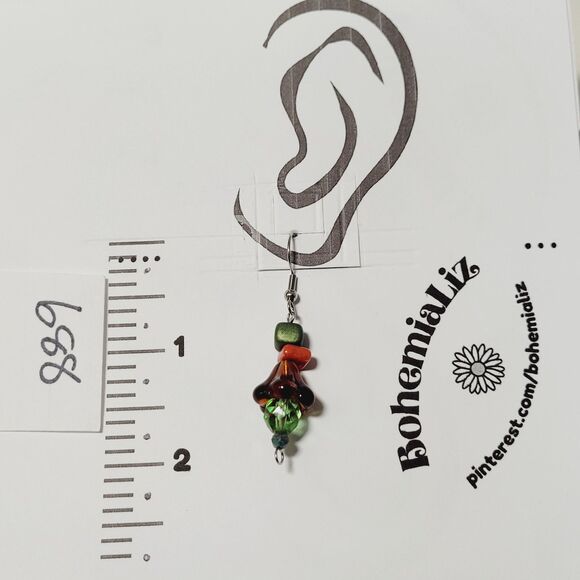 NEW BOHEMIALIZ earrings 688gbrn#mfs Green Czech flower dangle earrings fairy ear - Picture 3 of 5